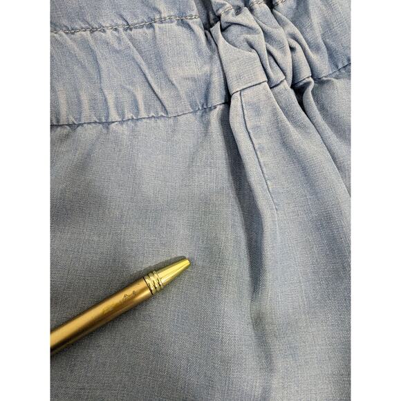 All Saints Jada Playsuit Romper Size 10 Lyocell Belt Chambray Shorts Pockets - Picture 12 of 12